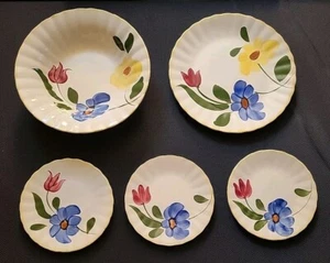 Blue Ridge Southern Potteries Rare Sun BOUQUET 9.5" Plate, Bowl & 3 6" Plates - Picture 1 of 2