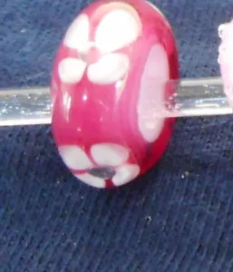 ciondolo perle vetro gioielli arte fenton fiori incassati nuovo b55 - Foto 1 di 2