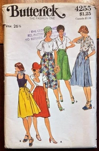 Butterick Misses' 1970's 5 Skirts Pattern #4255 Waist Size 26-1/2" - Imagen 1 de 2