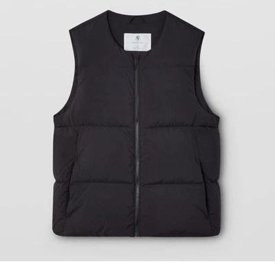 Chaleco acolchado de plumón negro talla M chaleco cremallera frontal BMW Goods With Joy para hombre  Foto 1 de 4