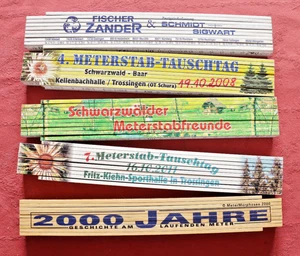 Fünf Meterstäbe u.a. das Jahr 2000, Geschichte am laufenden Meter - Bild 1 von 13