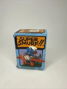 Super Smurf Vintage Collectible Airplane L 6733 New Open Box - Picture 1 of 11