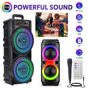 Altoparlante Bluetooth Altoparlante Portatile Doppio Subwoofer Bassi Pesanti per Festa Esterno - Foto 1 di 22