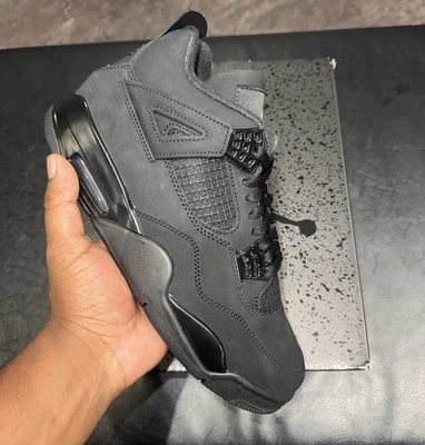 Talla 4.5Y / 6W - Nike Air Jordan 4 Retro GS Niños Negro Gato 2025 IB4171-010 Foto 1 de 4