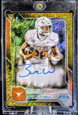2025 Bowman U Chrome /50 Gold Shimmer Refractor Quintrevion Wisner #169 Texas 🔥 - Image 1 of 3