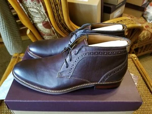 Mens Size 10 M Johnston Murphy Warner Chukka Boots Mahogany Leather New in Box! - Picture 1 of 6