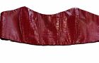Finesse Red Faux Leather Bra Top Size 3X BackZip Strapless Crocodile Print Lined