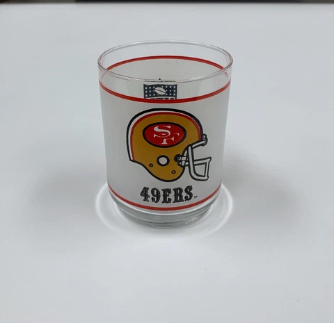 Vintage San Francisco NFL Tumbler Glass Cup Mobile 1 Frosted Whiskey Football Cover