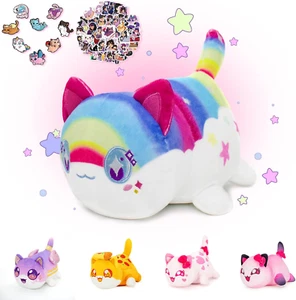 69-PCS 11-Inches Rainbow Cat Plush + 60-Sticker + 8-Pcs Shoe Charms - Goddess Ca - Picture 1 of 24