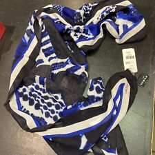 Carlisle SHIBORI scarf Wrap NWT $175 Geometrical  Animal Print Beige/Blue/Black