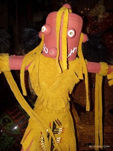 Vestido de cabeza extraíble Kachina de barro nativo americano firmado Betty Nolasko Navajo - Imagen 1 de 13