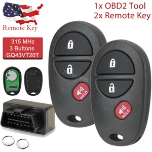 2 For 2007 2008 2009 2010 2011-2018 Toyota Tundra Remote Key Fob 3B + Programmer - Picture 1 of 11
