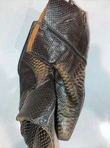 Aldo Mens Snake Effect Brown Boots size 45 EU . 12 US IN EXCELLENT CONDITION - Picture 1 of 11