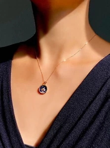 New 18K Floating Happy Diamond Ocean Tropical Fish Pendant Necklace 2 Tone Gold - Picture 1 of 6