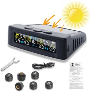 Solar TPMS LCD Tire Pressure Monitor System 6 External Sensors For Car RV Truck - Picture 1 of 10