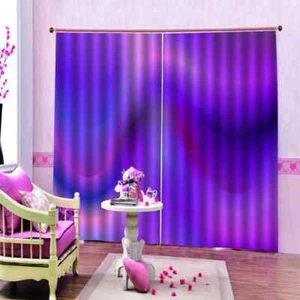 Beautiful Purple Blue Printing 3D Blockout Curtains Fabric Window Home Decor - Bild 1 von 12