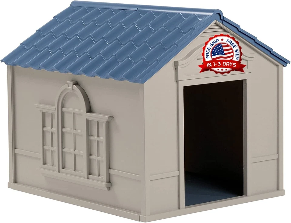 Casa Para Perros Para Interiores Y Exteriores Para Razas Medianas Y Grandes Gris Foto 1 de 4