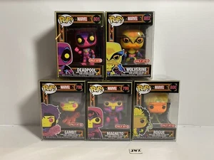 Funko Pops Blacklight - Wolverine, Deadpool, Gambit, Magneto & Rogue - Target ex - Picture 1 of 9