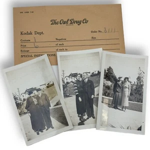 Conjunto de 3 fotografías de la década de 1930 procesadas por Owel Drug Company - Imagen 1 de 2