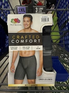 Fruit of the Loom #11526 NEW Men's 3 Pack Crafted Comfort 9" Inseam Boxer Briefs - Picture 1 of 4