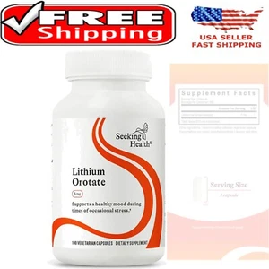 Lithium Orotate Capsules 100 Count 5 mg Vegetarian Mood Memory Nervous Support - Picture 1 of 9