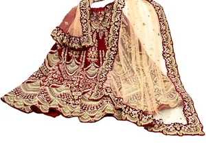 Pre-owned Net/ Velvet Hand Embroidered Lehenga/Dupatta Designer Anamika Khanna - Picture 1 of 24