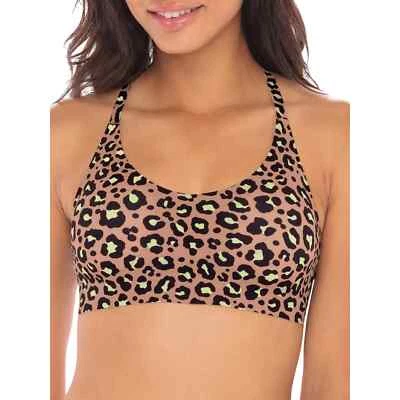 No Boundaries Womens Juniors Wireless Leopard Print Bonded Racerback Bra Size S - Image 1 of 2
