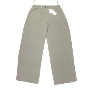 Eileen Fisher Stretch Silk Georgette Luxe Trouser Size M 31" Inseam Gray NWT - Picture 1 of 13
