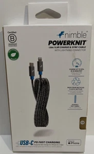 Nimble - Cable PowerKnit ecológico USB-C a 5,9 pies - Gris espacial - Imagen 1 de 3
