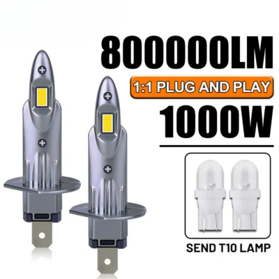 LED Lamps Car Lights White H1 Bulb T10 Lamp STG 1:1 Mini Auto Bulbs Fanless - Image 1 of 4