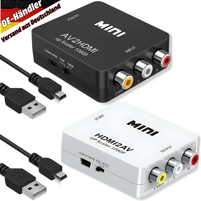 AV zu HDMI Adapter Konverter Full HD 1080P Video Audio TV 3 RCA HDMI - Bild 1 von 4