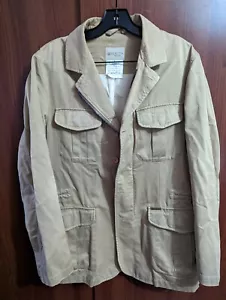 Mens Beretta Field Jacket L large Made in Italy cotton Tan - Picture 1 of 9