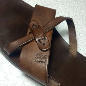 IL BISONTE Women's Cozy Flat Leather Slip-on Sandals EUR 37 US 6.5 - RARE!  - Picture 1 of 4