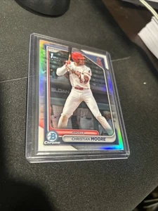 Christian Moore 1st Chrome Refractor Rookie 2024 Bowman Draft Card VOLS / Angels - Picture 1 of 2