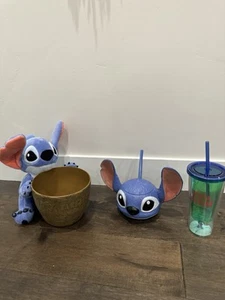 Disney Lilo & Stitch Cinemark Popcorn Bucket, Sipper Cup, & Tumbler SET OF 3 NEW - Picture 1 of 5
