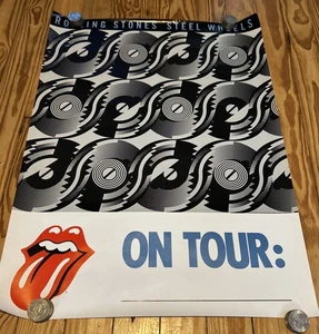 Vintage 1989 Rolling Stones Steel Wheels On Tour: Promo Poster 31" x 23" - Bild 1 von 5