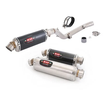 Slip Exhaust System Mid Pipe 2" Muffler Tips For Suzuki DRZ400SM DRZ400E DRZ400S - Image 1 of 4