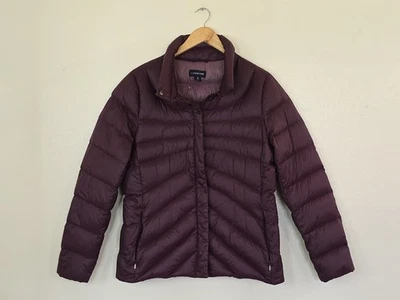 Lands End Puffer Jacket Womens Size Medium Feather Fill Purple Magenta  - Image 1 of 4