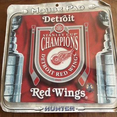 DETROIT REDWINGS PC DESK MAT MOUSE PAD 2002 STANLEY CUP CHAMPIONSHIP - Image 1 of 4