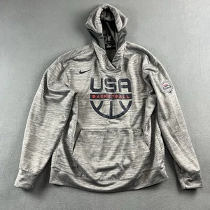 Nike Team USA Sweatshirt Mens Large Spotlight Hoodie Basketball Gray Pullover - Picture 1 of 4