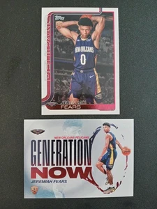 (2) 2025 Topps Generation Now/Base Jeremiah Fears RCs # GN7, 207 " Pelicans " - Picture 1 of 2