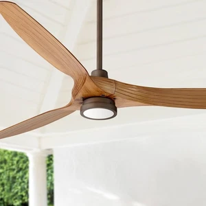 60" Modern Outdoor Ceiling Fan with Light LED Remote Bronze Damp Patio Porch - Picture 1 of 8