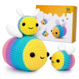 Crochet Kit for Beginners - Starter Kit with Video Tutorials for Bee Family - Picture 1 of 7