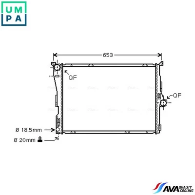RADIATOR ENGINE COOLING BWA2291 FOR BMW 3/E90/E91 X1/SUV/E84/SAV N46B20E 2.0L - Image 1 of 4