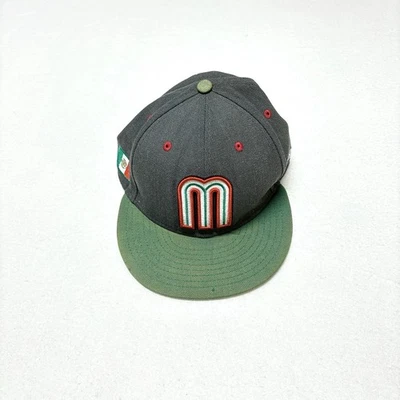 Gorra New Era 59Fifty México Clásica Mundial de Béisbol Bandera Ajustada 7 5/8 Gris Verde Foto 1 de 4