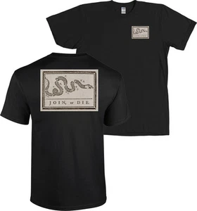 Join or Die Benjamin Franklin Cartoon T Shirt Patriotic America Tee - NEW - Picture 1 of 8