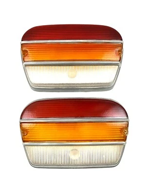 Fiat 1500 Tail Light Lens Set Left and Right Silver Trim NEW !!!! #493-494 Set - Image 1 of 4