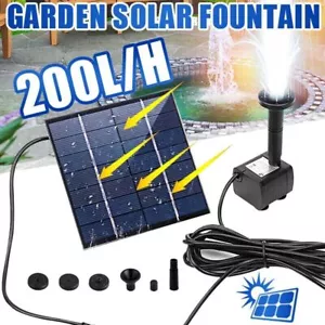 Solar Panel Powered Water Pump Garden Pool Pond Fish Aquarium Fountain w/ Filter - Picture 1 of 14