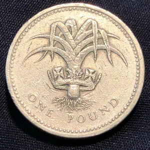 1985 United Kingdom One Pound Nickel-Brass Coin - XF (Extra FIne) condition - Picture 1 of 4
