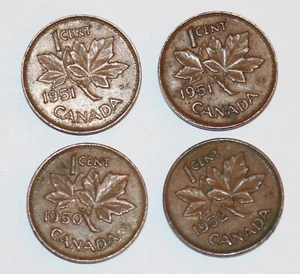 50er Jahre Canadian Pennies Lot 4 1950 1951 1952 - Bild 1 von 6